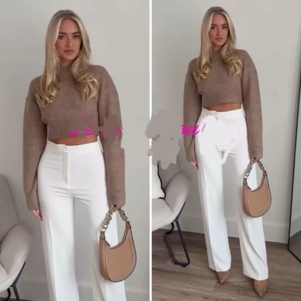 ZARA CROPPED KNIT SWEATER